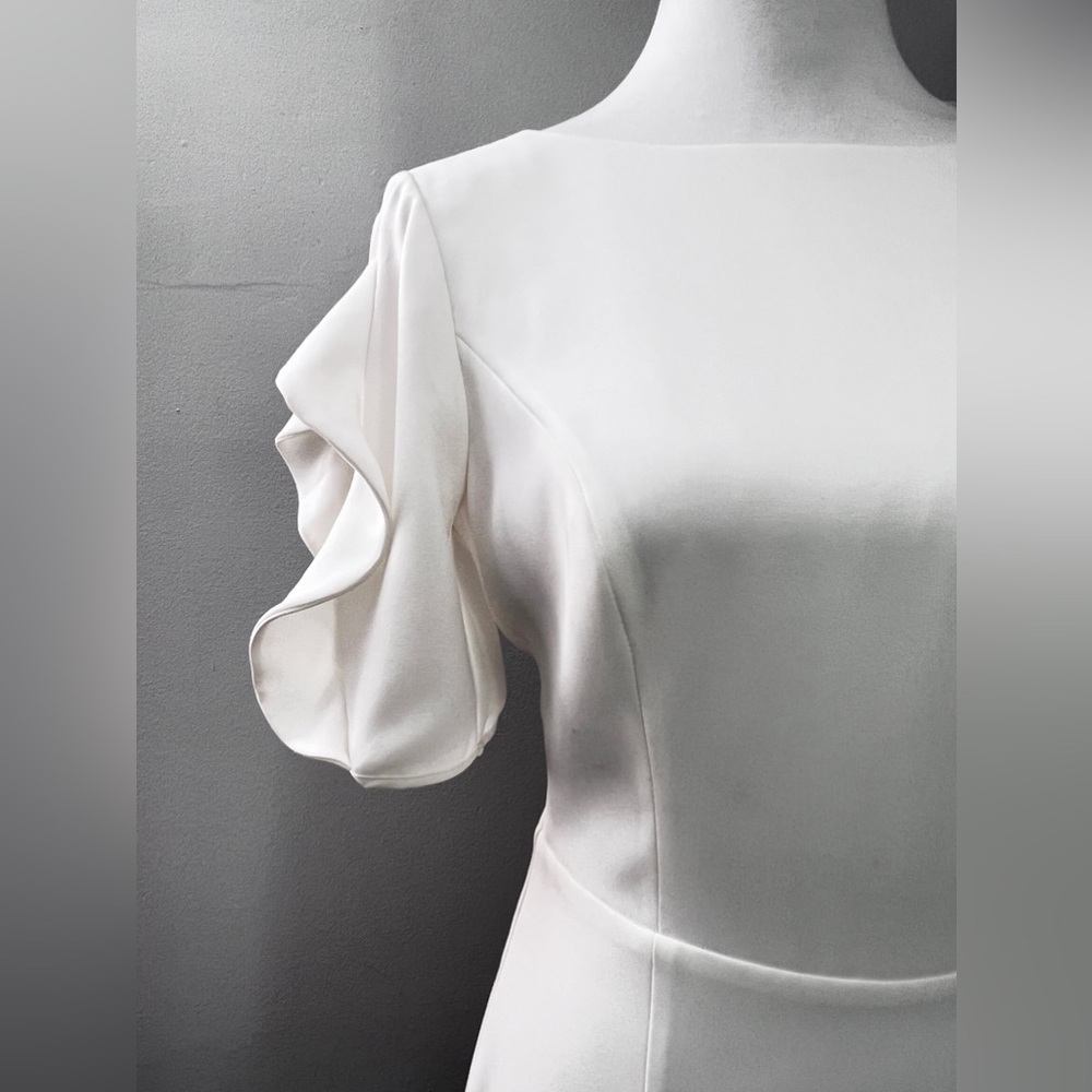 Sachin & Babi Harper Dress Off White Crepe Flutter Mini Dress size 2 - Picture 5 of 15